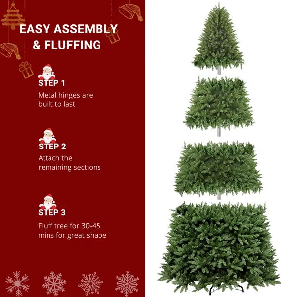 10ft Automatic Tree Structure PVC Material 1200 Lights Warm Color With Colorful 10 Modes With Remote Control 5090 Branches Christmas Tree Green