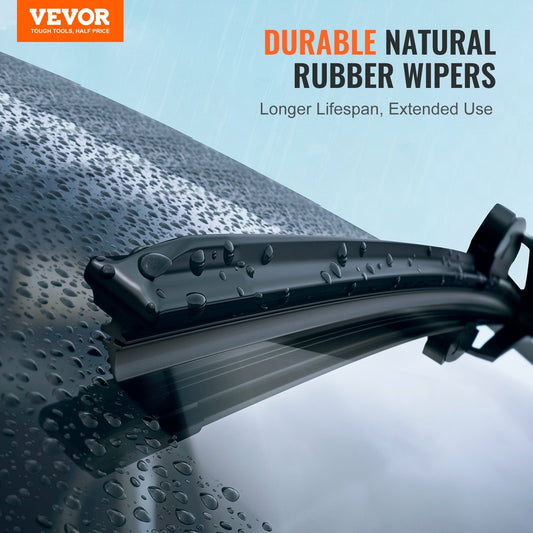 VEVOR 24 Rubber Wiper Blades, 61 Cm Universal Replacement Wind Shield Wiper