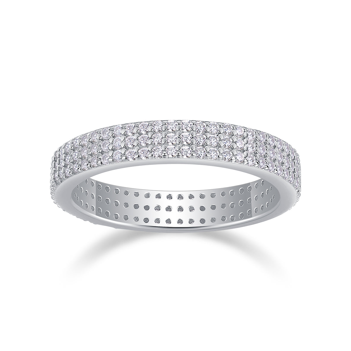 Light Up The Moments - A Fashionable Jewelry Ring Set With Moissanite S925 Sterling Silver And Platinum-plated Diamond