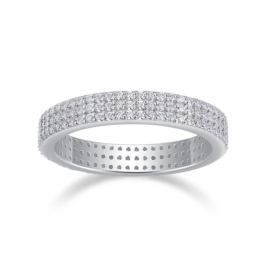 Light Up The Moments - A Fashionable Jewelry Ring Set With Moissanite S925 Sterling Silver And Platinum-plated Diamond