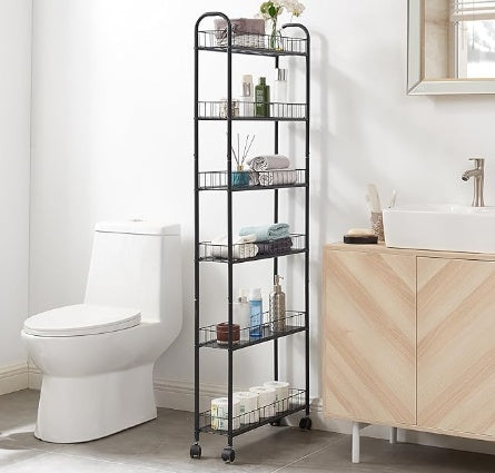 Layer Storage Car Line Slim Shelves With Wheels