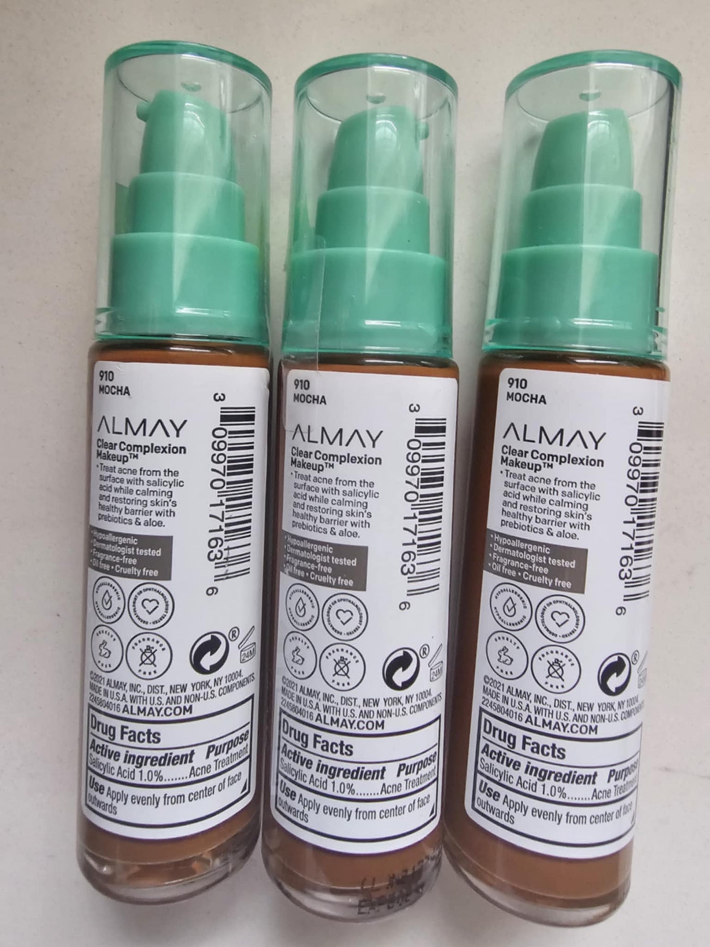 Clear Complexion Makeup Foundation 910 Mocha 3 pcs