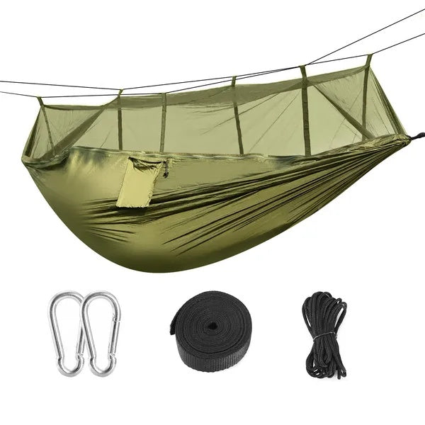 600lbs Load 2 Persons Hammock With Mosquito Net Outdoor Hiking Camping Hommock Portable Nylon Swing Hanging Bed