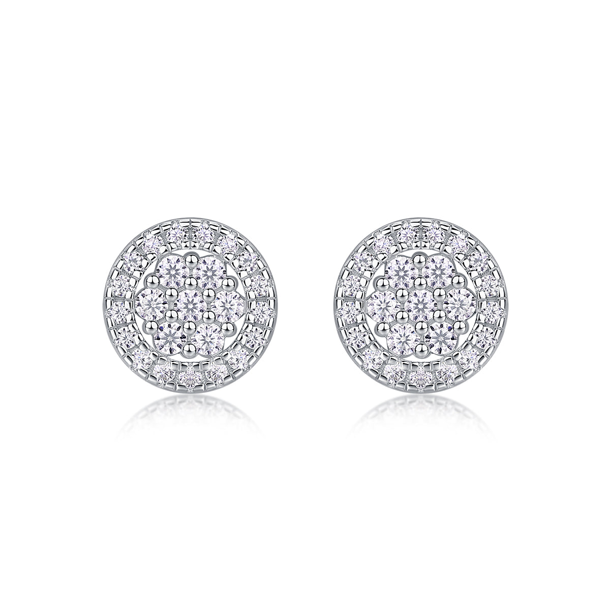 Cosmic Conjecture - Fashionable And Luxurious Diamond Jewelry Set With Moissanite S925 Sterling Silver And Platinum-plated Stud Earrings