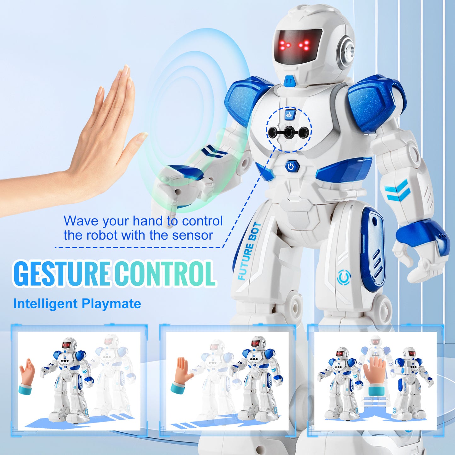 VEVOR RC Robot Toy For Kids Talking Dancing Gesture Remote Control Programmable