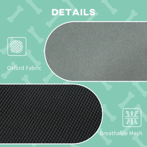 PawHut Elevated Portable Dog Cot Pet Bed With UV Protection Canopy Shade,  Gray