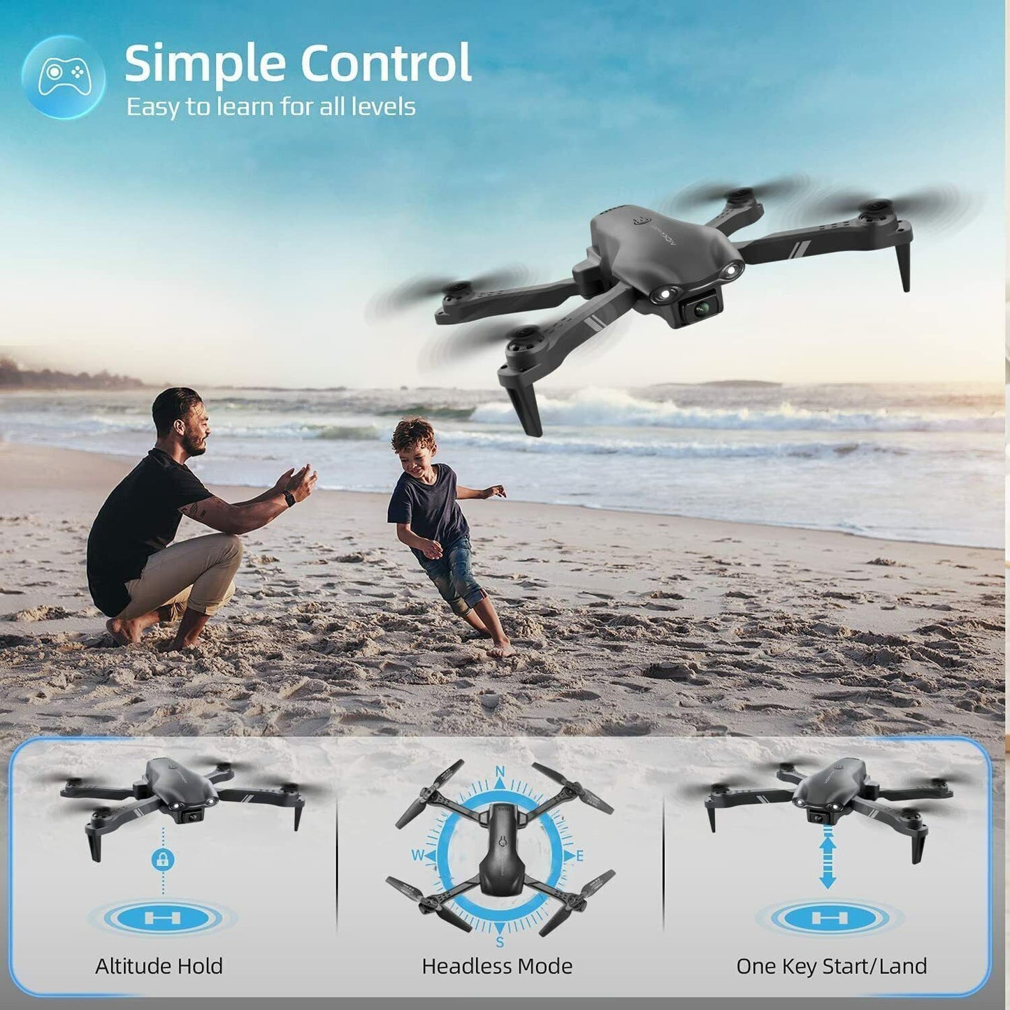V13 RC Drone 6K HD Dual Camera WiFi FPV Foldable Quadcopter Camera Drone, 2 Battery. Logistics Is Randomly Sent By UPS,USPS,FEDEX