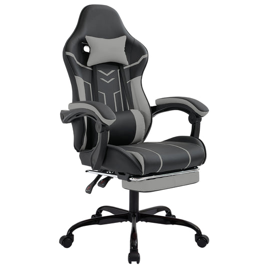 Gaming Chair, Computer Chair Ergonomic Chair With Footrest Office Chair Ergonomic Computer Chair With Lumbar Backrest Blackgray