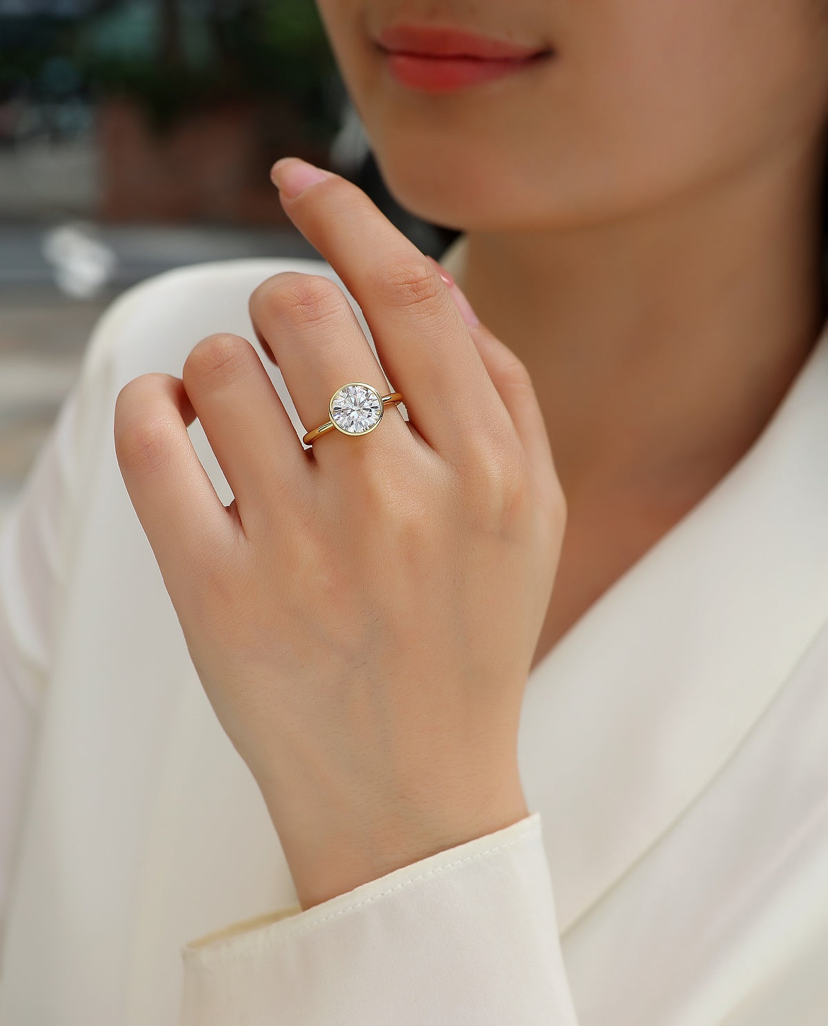 1Time Bubble Large Diamond Ring Luxury Fashion Set Moissanite Silver Ring