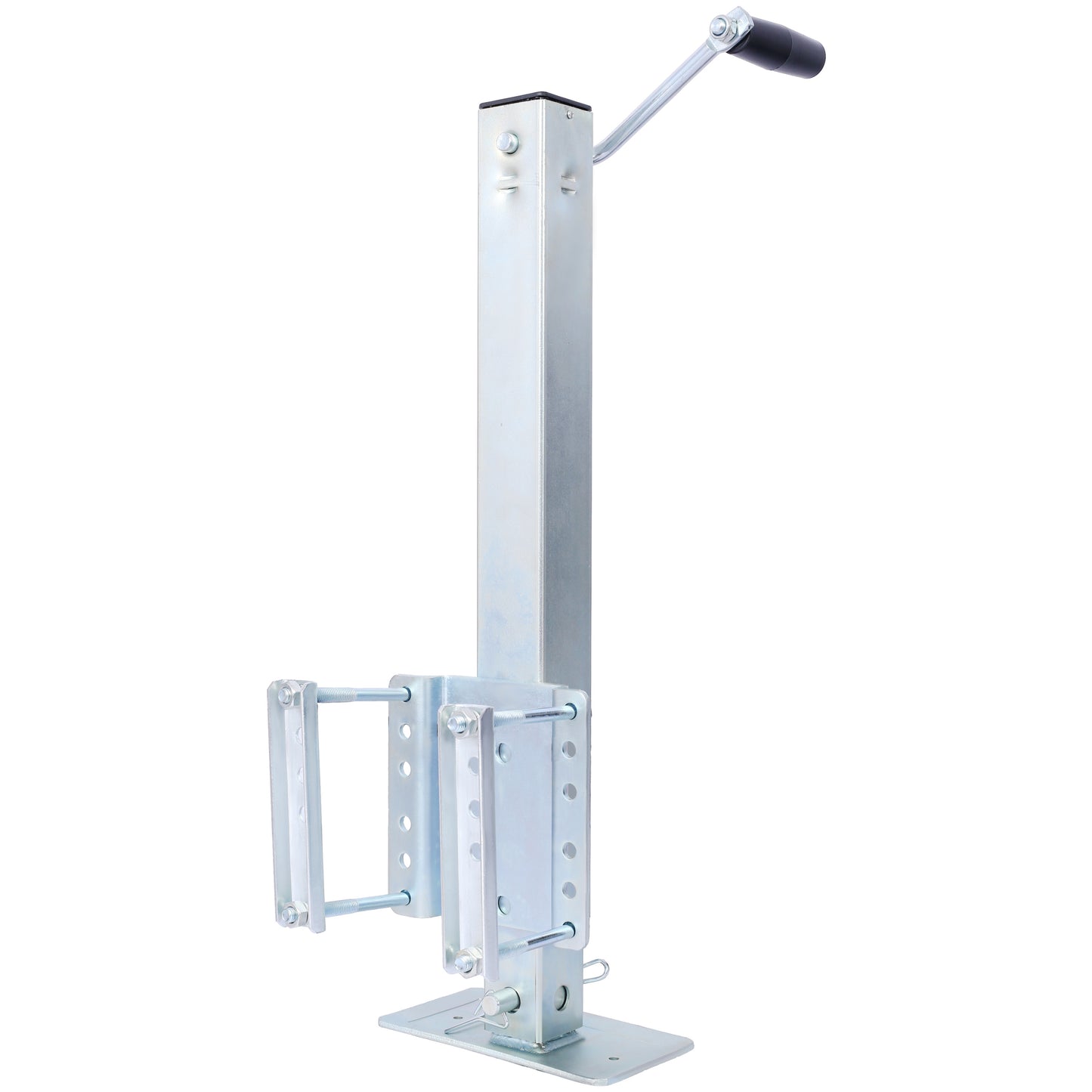 Heavy Duty Trailer Jack, Fixed Mount Jack W Drop Leg, 28.6 In. Of Lift, Max Load 2,500 Lbs