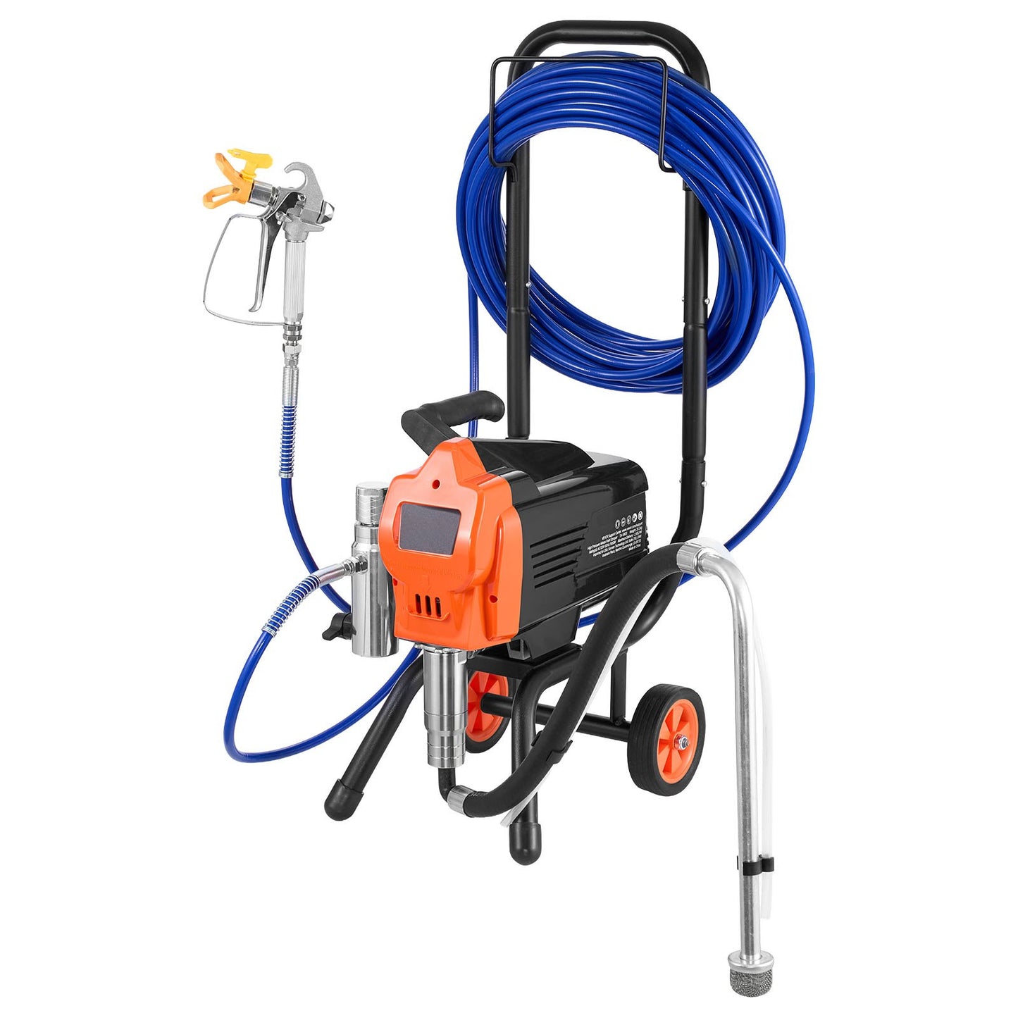 Stand Airless Paint Sprayer, 1500W, 3300PSI High Pressure Airless Sprayer With Cart, Cleaning Brush, Hose, Extension Rod, Nozzles, Electric Spray Paint Machine For Large Apartments, Buildings