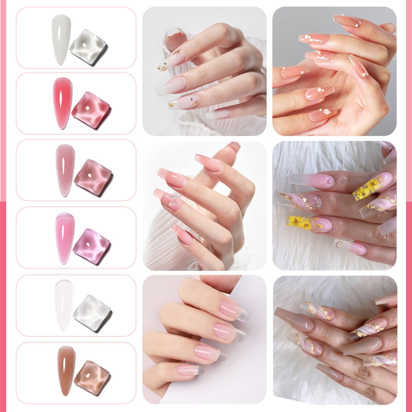 Poly Gel Nail Kit, Poly Nail Gel Kit With UV Lamp For Beginners With Everything, Gel Extension Nail Kit With Slip Solution