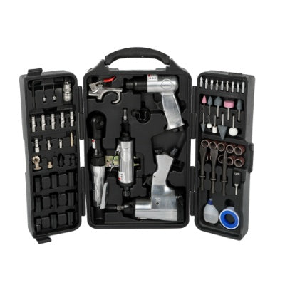 71 Piece Air Tool And Accessories Kit, Impact Wrench, Air Ratchet, Die Grinder, Aire Hammer, Hose Fittings, Storage Case