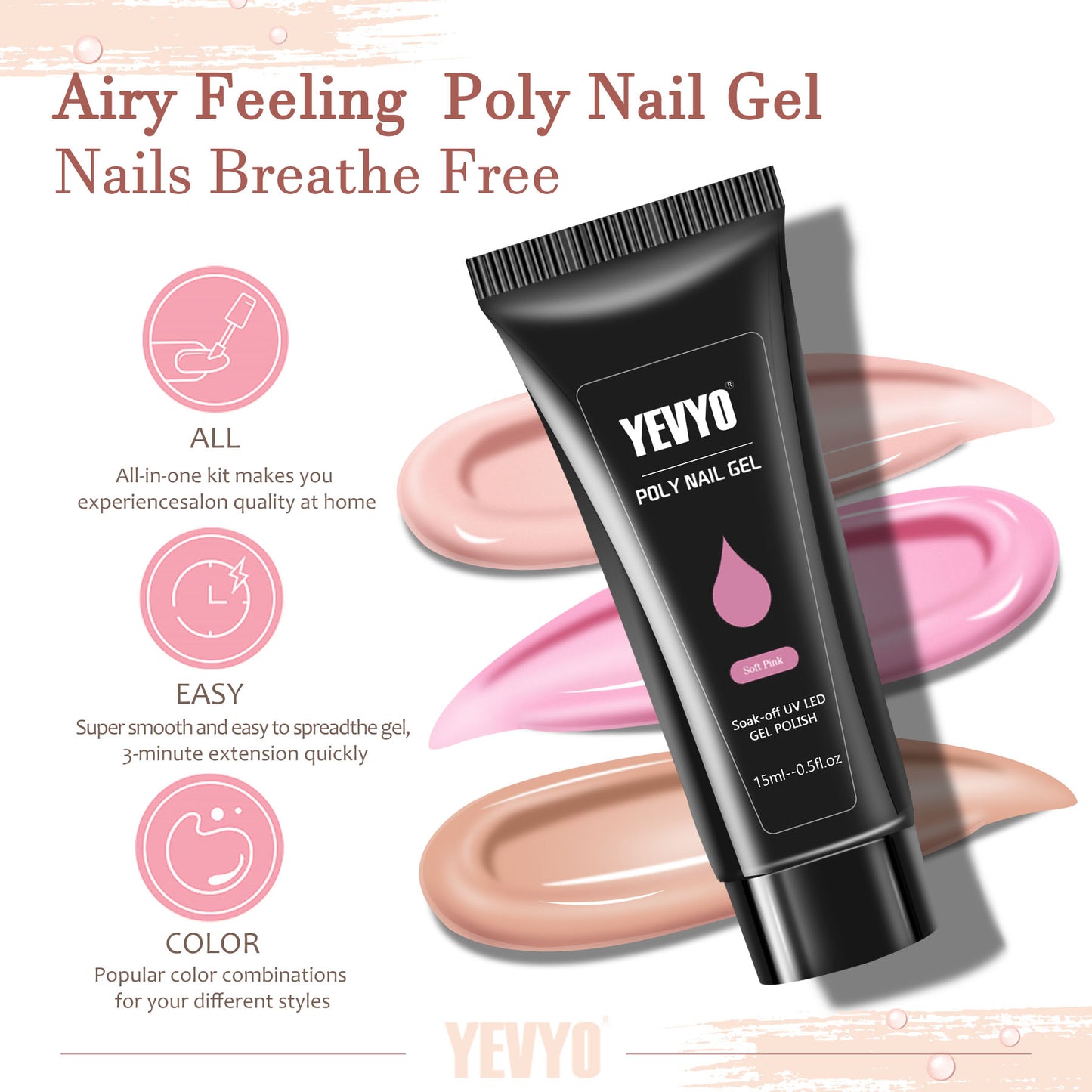 Poly Gel Nail Kit, Poly Nail Gel Kit With UV Lamp For Beginners With Everything, Gel Extension Nail Kit With Slip Solution