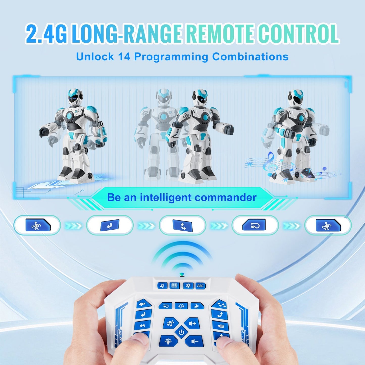 VEVOR RC Robot Toy Talking Dancing Gesture And Voice Remote Control Programmable