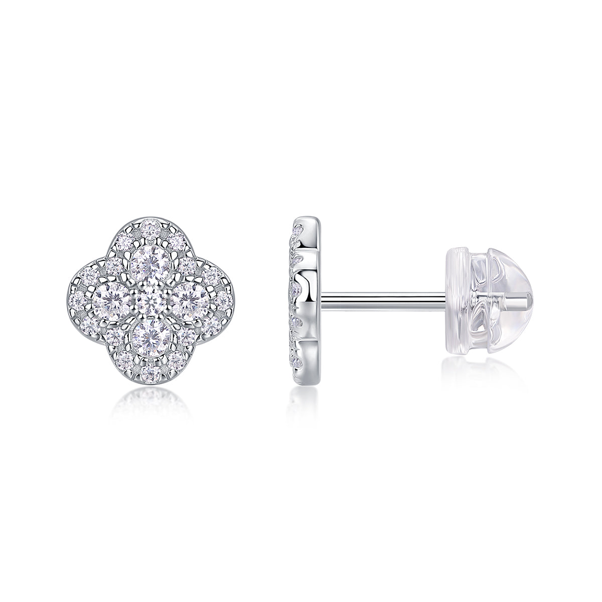 Ningxiang - Fashionable And Luxurious Diamond Jewelry Earrings Set With Moissanite S925 Sterling Silver And Platinum-plated Stud Earrings