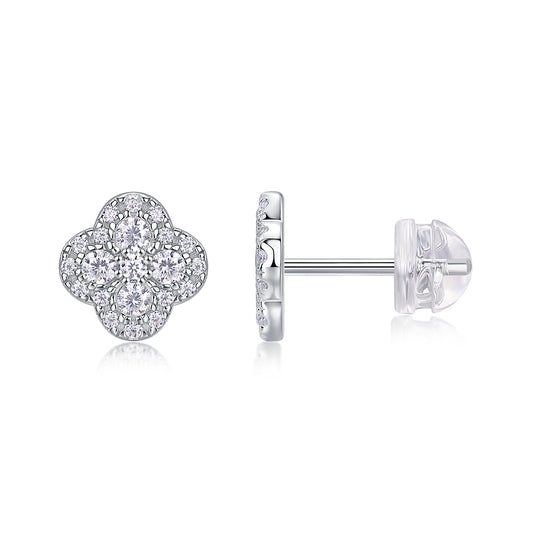 Ningxiang - Fashionable And Luxurious Diamond Jewelry Earrings Set With Moissanite S925 Sterling Silver And Platinum-plated Stud Earrings