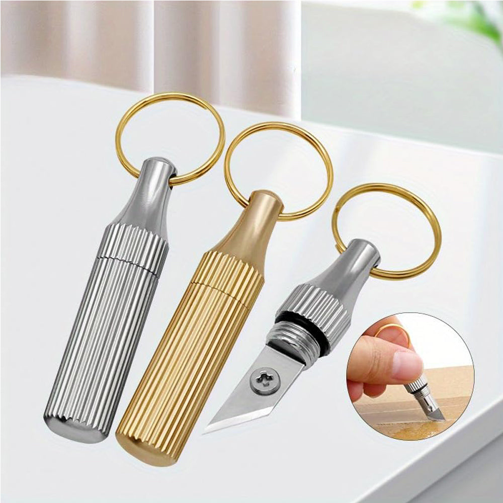 2PCS Stainless Steel Mini Pocket Knife - Leaf-Shaped Portable Capsule Knife With Keychain, Handcrafted Wooden Handle For Outdoor Camping, Fishing & Daily Use