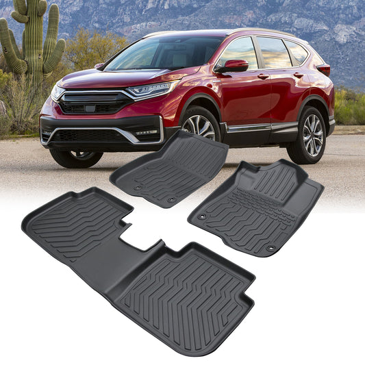 Car Floor Mats For 23-24 CRV Hybrid Black All-Weather TPE Rubber Car Mats