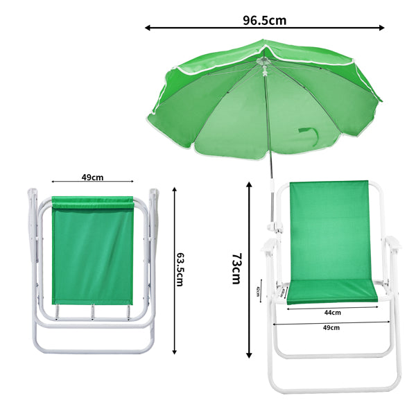 Folding Beach Chair With Umbrella For Adults, Lightweight Porable Camping Chair With 265lbs Capacity For Travel Picnic Concert & Outdoor Activities, Green