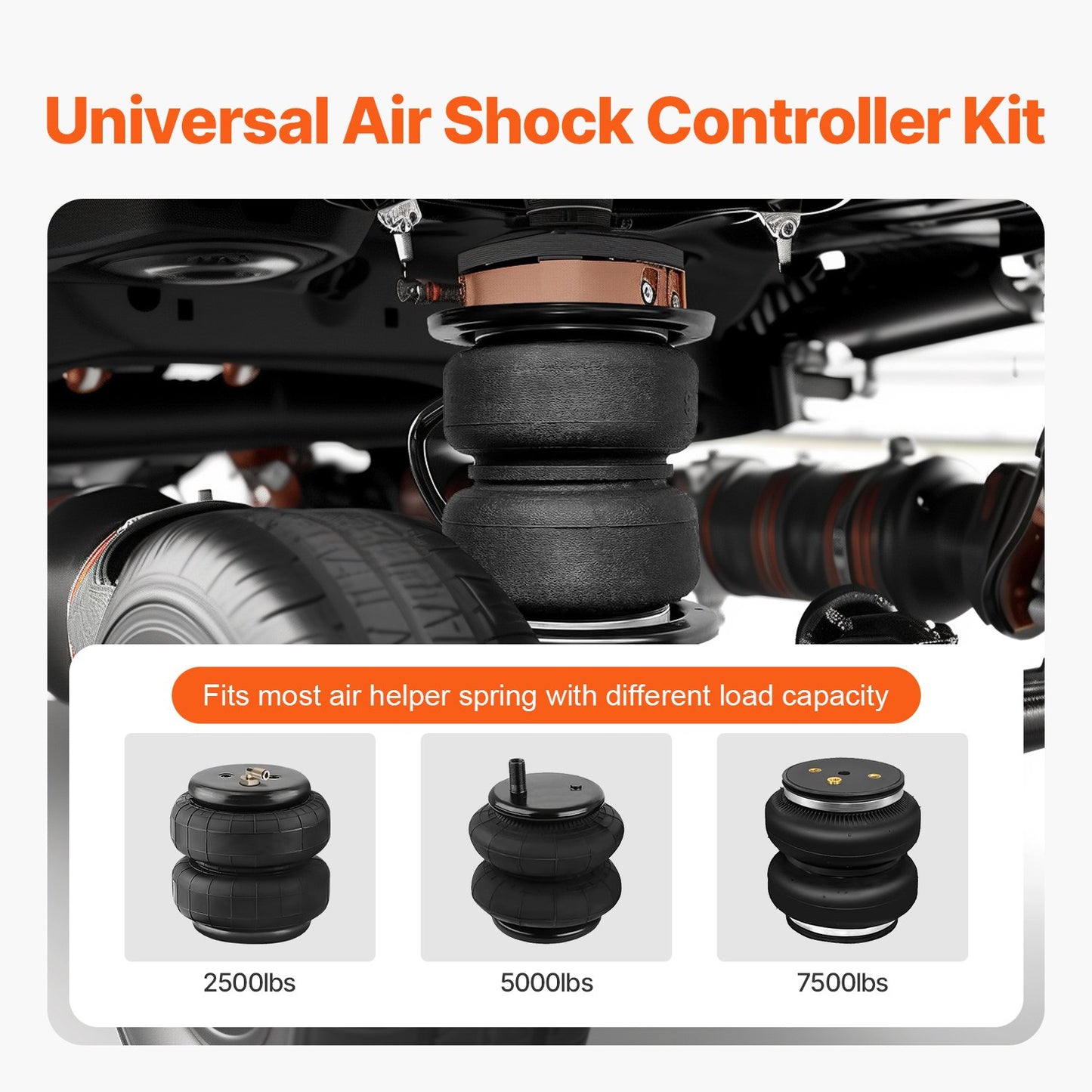 Air Shock Controller Kit 12V On Board Air Compressor System Single Path