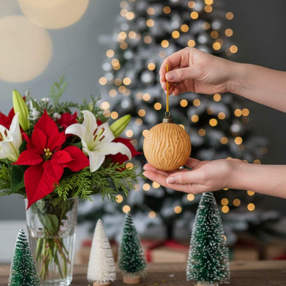 6PCS Set 3.9in Glass Christmas Tree Ball Ornaments Shimmering Hanging Decor For Holiday Tree Party Festive Home Decor