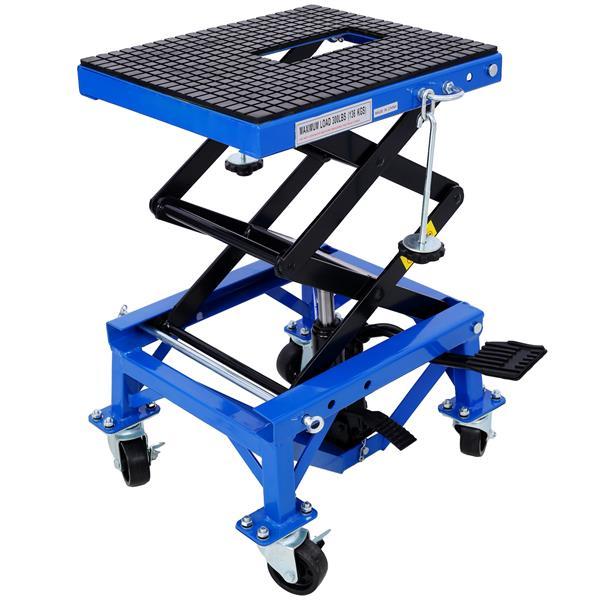 300 Pound Hydraulic Motorcycle Scissor Jack Lifting Foot Wheel Suitable For Small Off-road Vehicles, Blue, Prohibited PlatformTemu