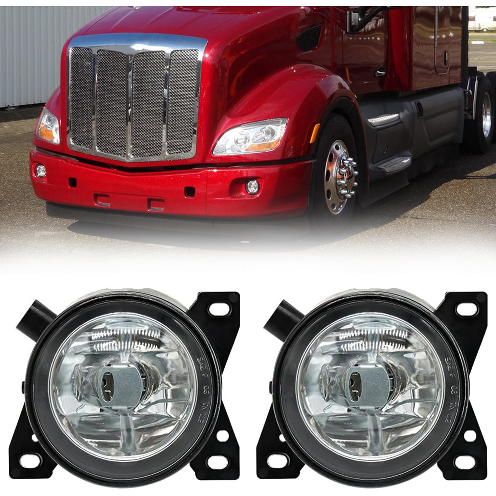 Pair Fog Light Fit For Kenworth T660 Peterbilt 579,587 With Halogen Bulbs