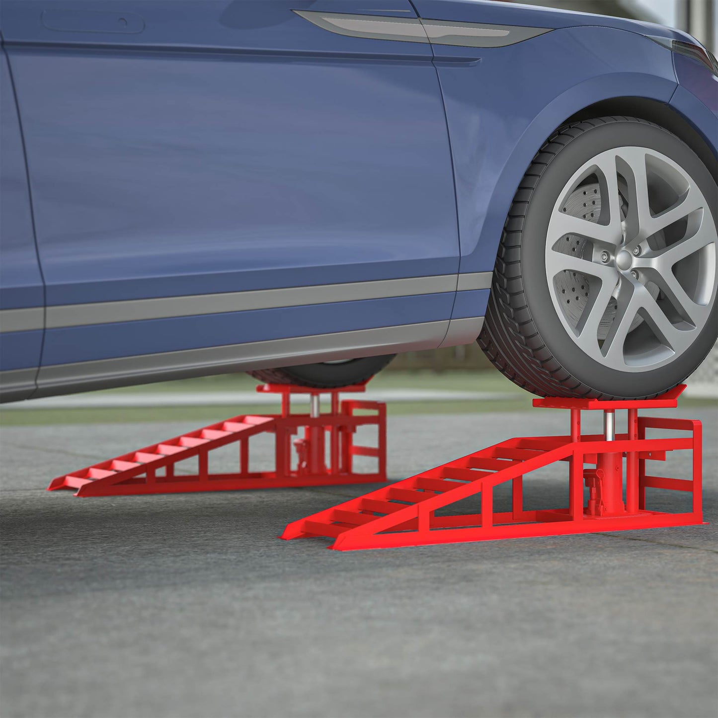 2 Pack Hydraulic Car Ramps 5T 11000lbs Low Profile Car Lift Service Ramps Truck Trailer Garage,Height Hydraulic Vehicle Ramps