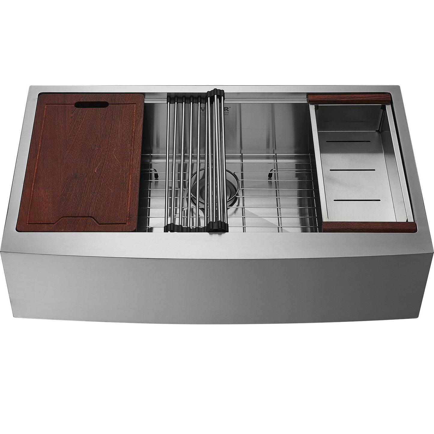 Farmhouse Kitchen Sink, 304 Stainless Steel Drop-In Sinks, Single Bowl Basin With Ledge & Accessories, Household Dishwasher Sinks For Workstation, Prep Kitchen, And Bar Sink, 30 Inch