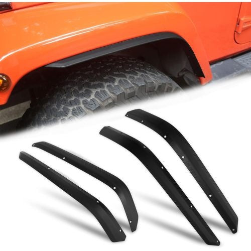 Front And Rear Fender Flares Compatible With 2007-2018 J E E P Wrangler JK JKU, Off-Road Wheel Flares Liner 4 PCS