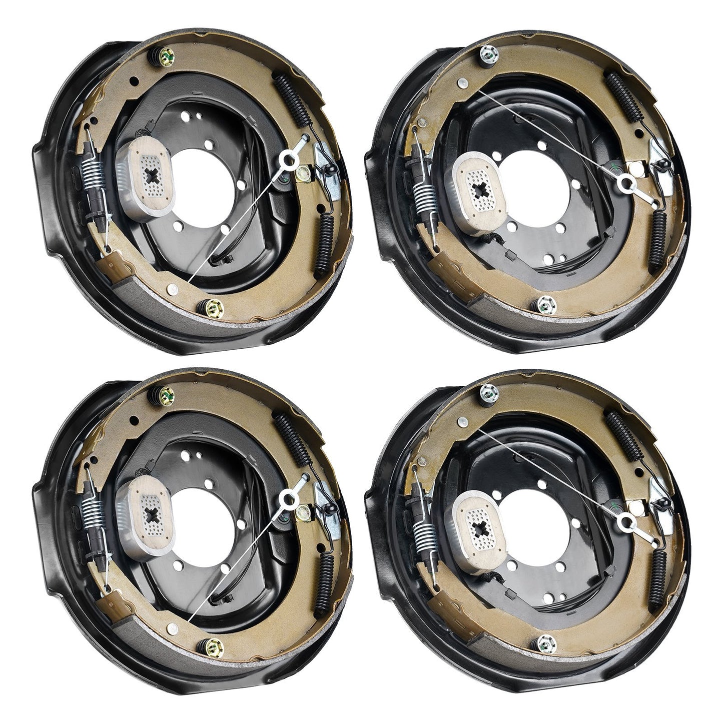 Electric Trailer Brake Assembly, Pairs Self-Adjusting Electric Brakes Kit For 7000 Lbs Axle, 5-Hole Mounting, Backing Plates For Braking System Part Replacement