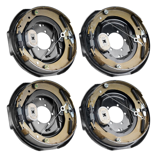 Electric Trailer Brake Assembly, Pairs Self-Adjusting Electric Brakes Kit For 7000 Lbs Axle, 5-Hole Mounting, Backing Plates For Braking System Part Replacement