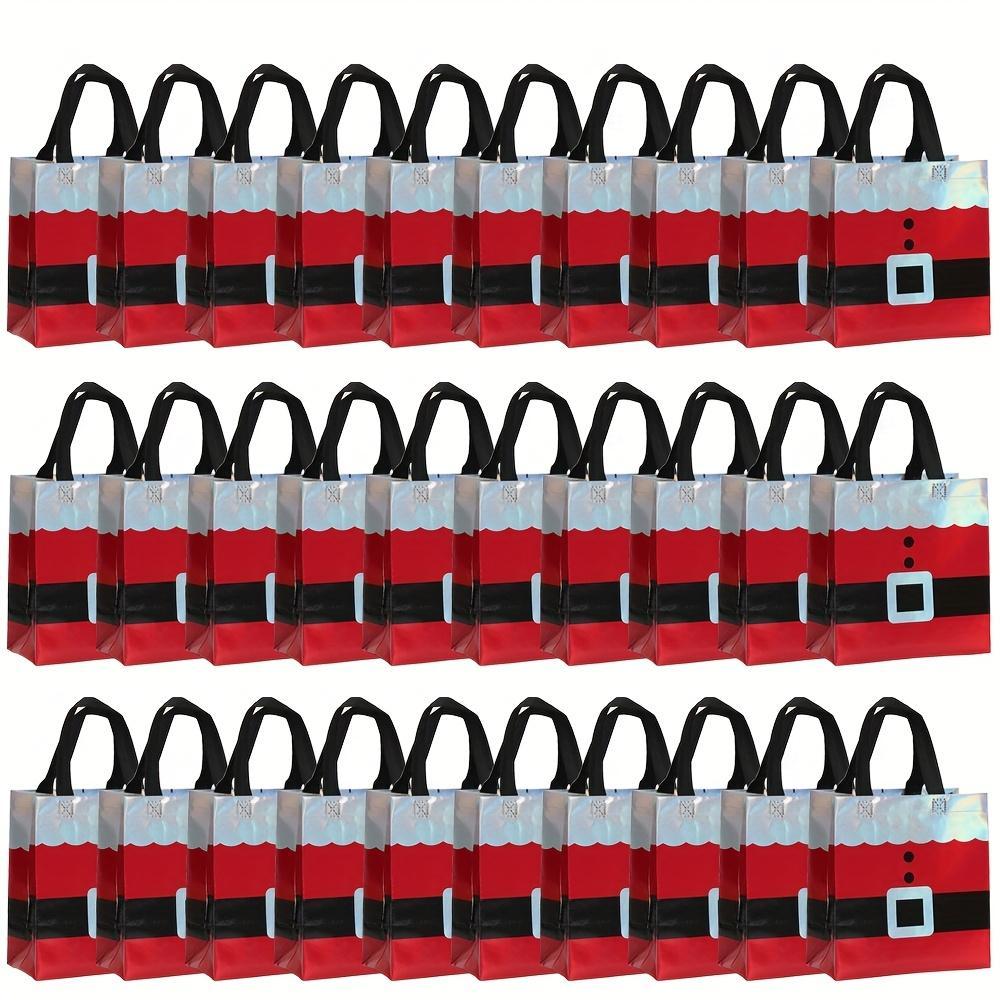 30-Piece Christmas Gift Bag Set - Non-woven Santa Claus Design Party Tote Bags