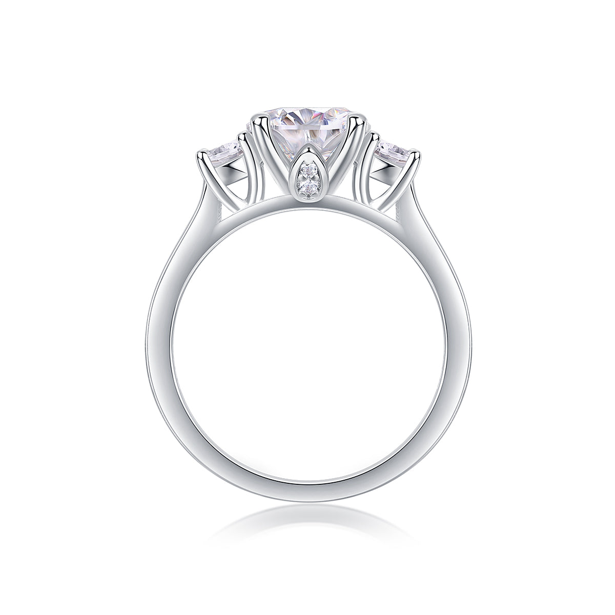 1Large Diamond Ring Luxury Fashion Set Moissanite Silver Ring