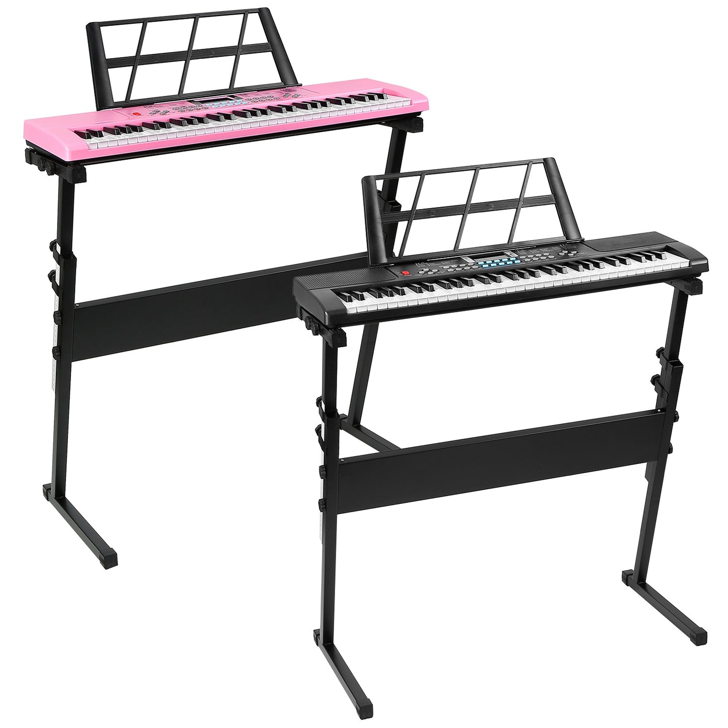 1P 61 Keys Digital Music Electronic Keyboard Electric Musical Piano Instrument Kids Learning Keyboard With Stand Microphone For Beginners