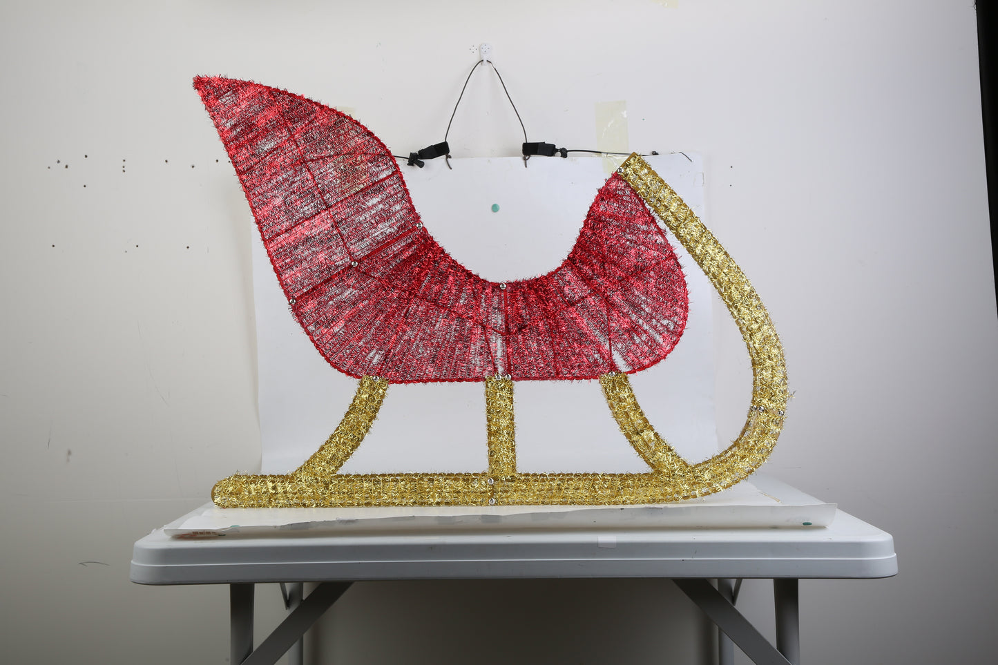 1Pc Lighted Christmas Reindeer & Sleigh Indoor Outdoor Christmas Decoration Christmas Lighted Display With 8 Lighting Modes