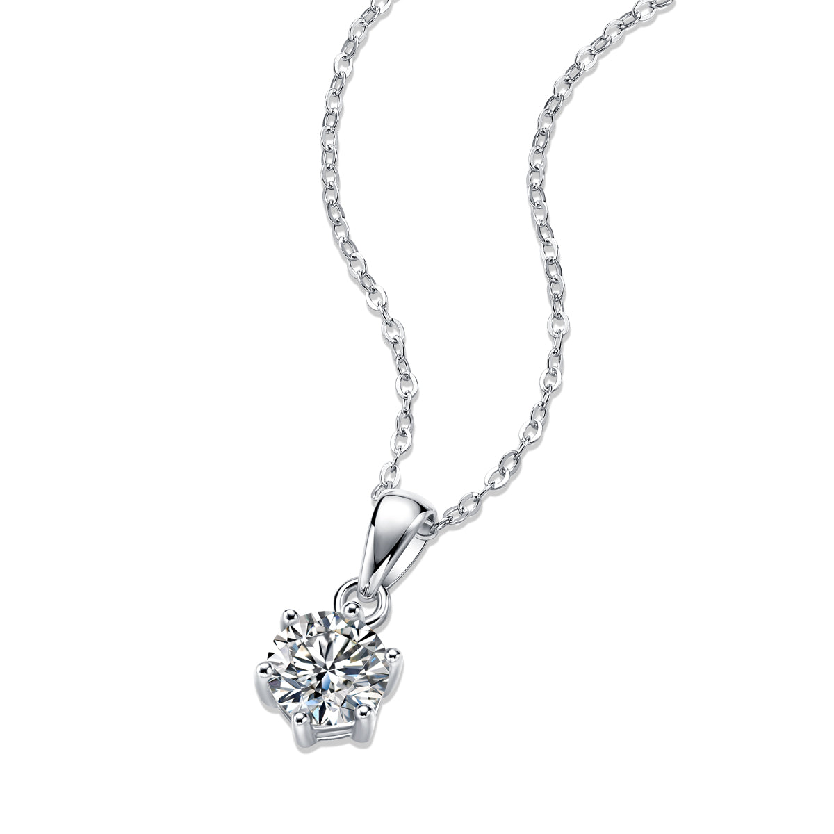 Breeze Dance - Affordable Diamond Jewelry Necklace Pendant Set With 1-carat, 2-carat And 3-carat Moissan Diamonds, S925 Sterling Silver And Platinum-plated. Fashionable And Trendy Jewelry.