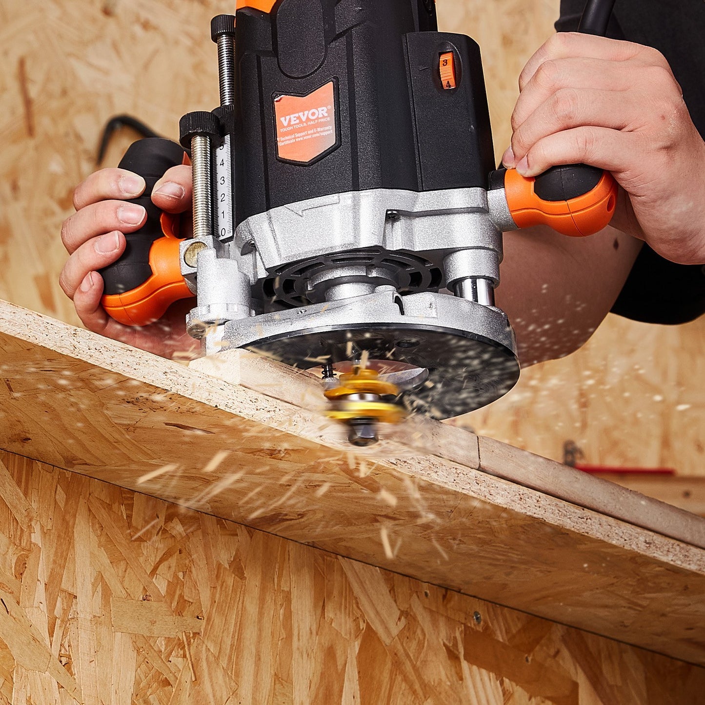 VEVOR Router Bits Set 3 Pieces Carbide Router Bit  Shank Carrying Case