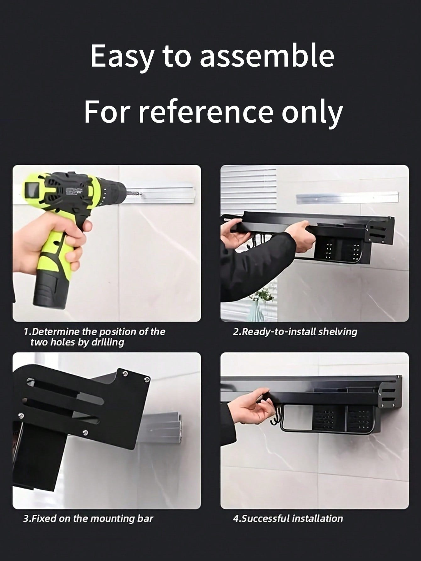 Wall-mounted Space-saving Kitchen Shelf, Non-penetrating Kitchen Wall-mounted Multi-functional Household Storage Rack