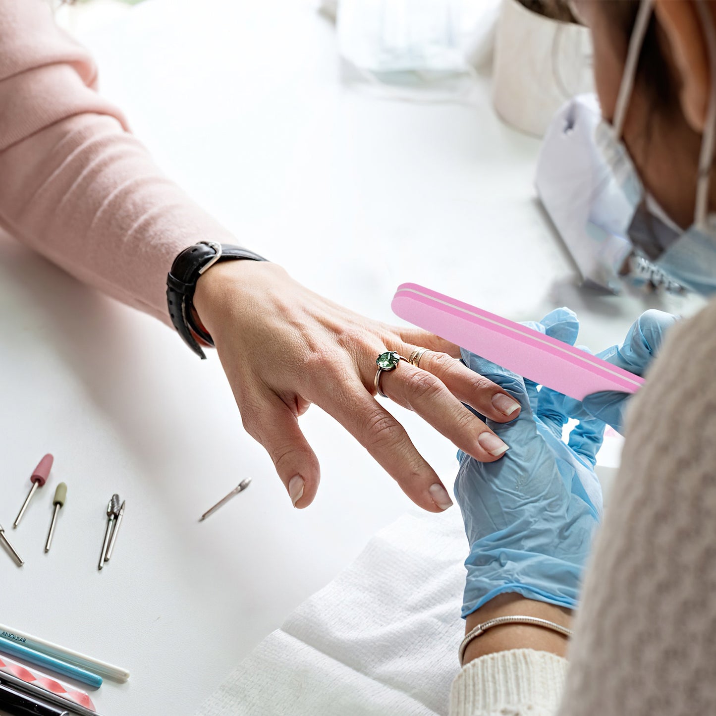 1 Set  Portable Electric Nail Drill Bit 45000 RPM With 11 Bits Base Waist Clip Cordless Rechargeable Nail File Machine For Professional Salon Home Acrylic Nails Remove Nail Gel Polish Manicure