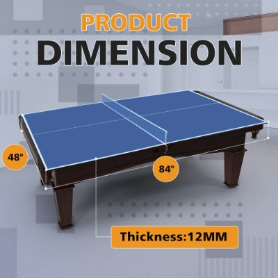7ft Mid-Size Ping Pong Conversion Top Foldable  Portable Table Tennis Table Top For Indoor Games