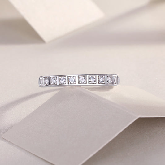 1Diamond Ring Luxury Fashion Set Moissanite Silver Ring Prohibit TikTok sales