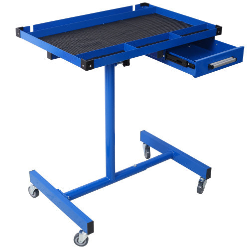 Adjustable Tear Down Work Table With Drawer For Garages, Repair Shops, And DIY, Portable, 4  2.5 Swivel Casters, 220 Pound Capacity, Rubber Corners, Heavy Duty Steel,