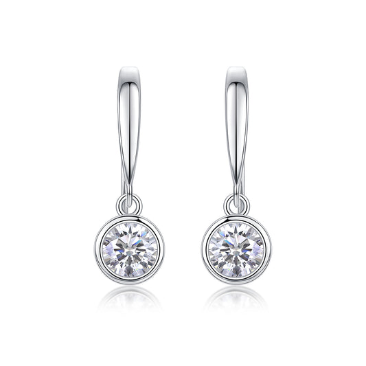 Soft Light And Sweet Whispers - Fashionable Earrings And Stud Jewelry Set With Moissanite S925 Sterling Silver And Platinum-plated Diamonds