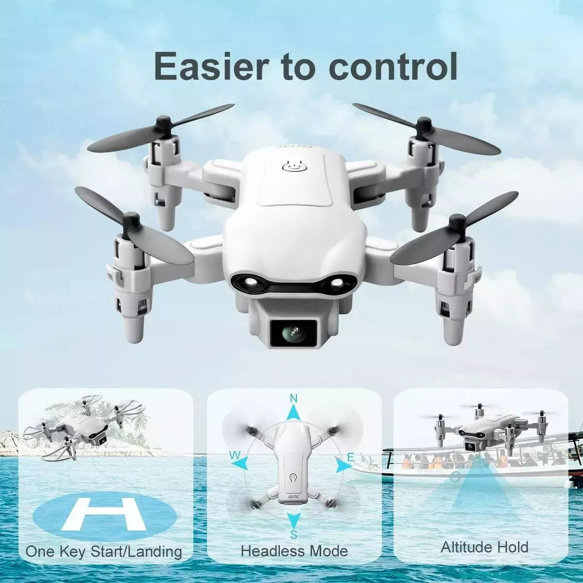 V9 Mini Drone For Kids Adults 720P HD FPV Camera, Foldable RC Quadcopter For Boys Girls With Altitude Hold, Headless Mode,