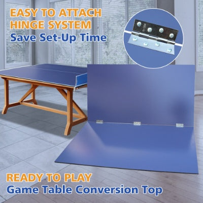 7ft Mid-Size Ping Pong Conversion Top Foldable  Portable Table Tennis Table Top For Indoor Games