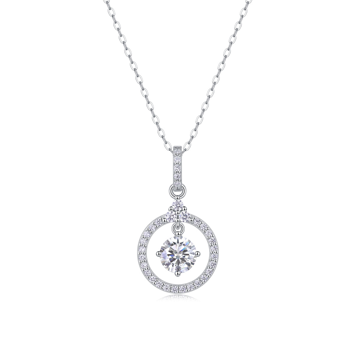 Love Ring - A Fashionable And Luxurious Diamond Jewelry Pendant Set With 1-carat Moissan Diamond S925 Sterling Silver And Platinum Plating