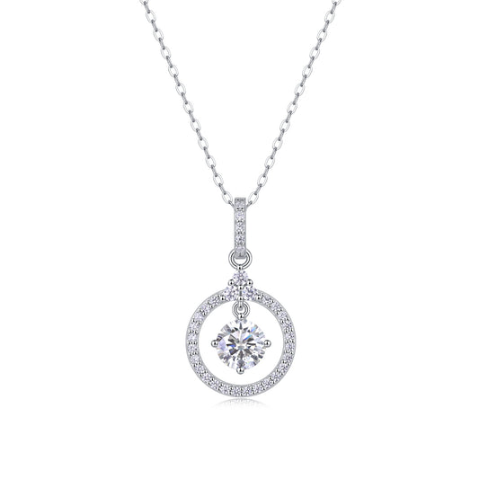 Love Ring - A Fashionable And Luxurious Diamond Jewelry Pendant Set With 1-carat Moissan Diamond S925 Sterling Silver And Platinum Plating
