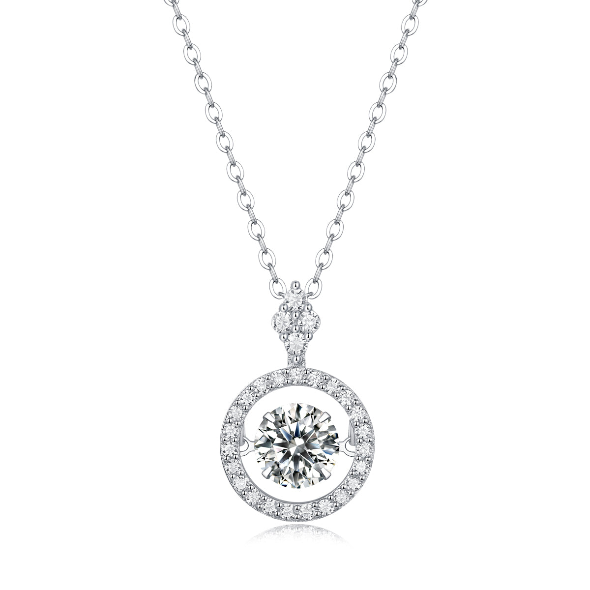 Touch - A Fashionable And Trendy Jewelry Necklace Pendant Set With 1-carat Moissanite S925 Sterling Silver And Platinum Plating